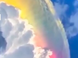 Video Awan Pelangi di Langit Bogor, Asli atau AI?