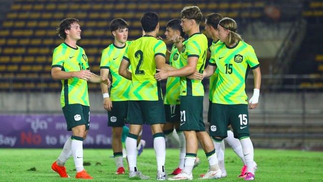 Australia U-20 menang 2-0 atas Laos pada laga pertama Kualifikasi Piala Asia U-20 2027 di New Laos National Stadium, Vientiane, Senin (31/8).