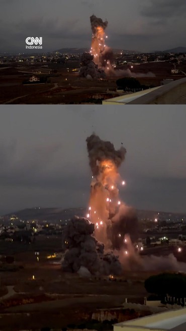 Detik-detik Serangan Israel Guncang Nabatieh, Lebanon