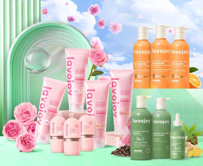 Produk lavojoy Tone up Body Serum, Hold Me Tight Pro, dan Flakes Off My Crown