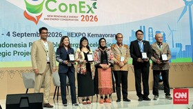 Senior Vice President Business Development PT Pertamina (Persero) Ary Kurniawan dalam Panel Diskusi 'Strategi Implementasi Biofuel untuk Ketahanan Indonesia' di EBTKE ConEx 2026, Kamis (3/9).