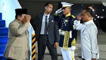 Prabowo Tiba di Indonesia Usai Temui Putin di Vladivostok Rusia