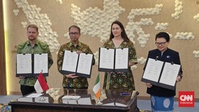Penandatanganan Letter of Intent (LoI) Dialog Strategis Penguatan Kerja Sama Perdagangan dan Investasi Bilateral dilakukan oleh Deputi Bidang Koordinasi Kerja Sama Ekonomi dan Investasi Kementerian Koordinator Bidang Perekonomian Edi Prio Pambudi dan