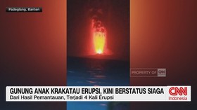 Gunung Anak Krakatau, Anak Krakatau erupsi, lava pijar, aktivitas vulkanik, Banten, gunung api, Sungai Barito, kemarau panjang,