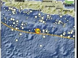 Gempa M 3,6 Goyang Gunungkidul Siang Ini