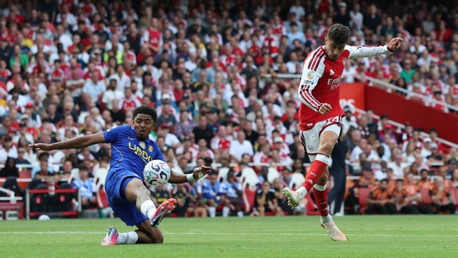 Soccer Football - Premier League - Arsenal v Chelsea - Emirates Stadium, London, Britain - September 6, 2026 Arsenal's Kai Havertz has his shot on goal saved by Chelsea's Jorrel Hato Action Images via Reuters/Paul Childs