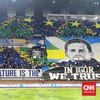 Viking Persib Club (VPC) buatkan tifo untuk pelatih Igor Tolic saat tim kebanggannya bertanding melawan PSM Makassar di laga perdana Super League 2026/2027 di Stadion Gelora Bandung Lautan Api (GBLA), Minggu (6/9) malam.