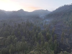Helikopter Sudah 15 Kali Lakukan Water Bombing di Kebakaran Gunung Ijen