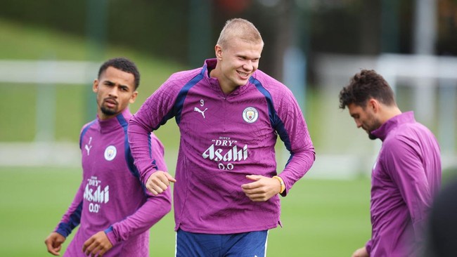 Soccer Football - UEFA Champions League - Manchester City Training - Etihad Campus, Manchester, Britain - September 7, 2026 Manchester City's Erling Haaland during training Action Images via Reuters/Ed Sykes