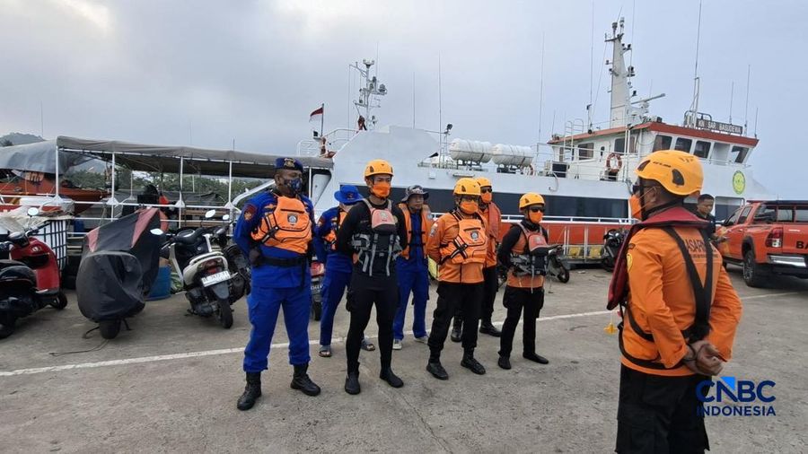 Lima wartawan dan tiga orang lainnya nan lenyap kontak di sekitar Gunung Anak Krakatau, Banten, hingga Rabu (9/9/2026) belum ditemukan. (Dok. Basarnas)