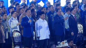 Prabowo Subianto menghadiri perayaan HUT ke-25 Partai Demokrat