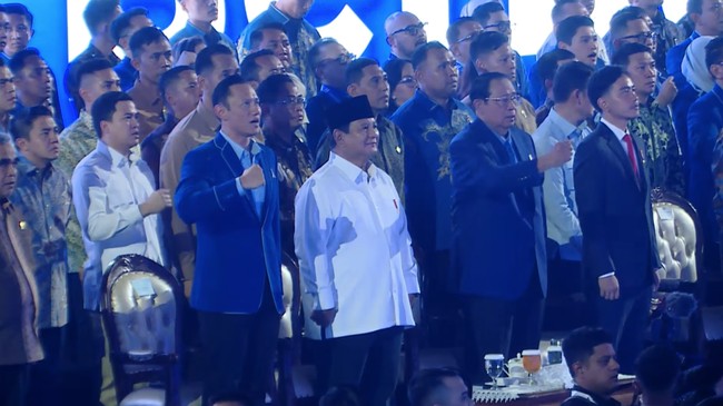 Prabowo Subianto menghadiri perayaan HUT ke-25 Partai Demokrat