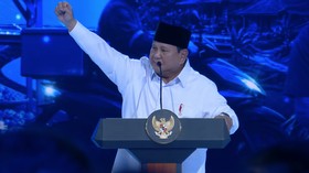 Presiden Prabowo Subianto menghadiri perayaan HUT ke-25 Partai Demokrat.
