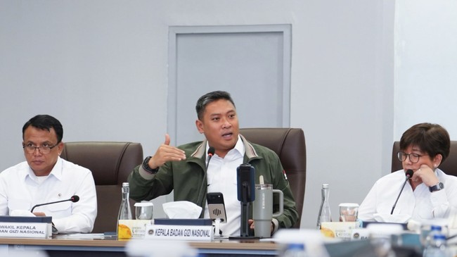 Badan Gizi Nasional (BGN) menggelar rapat koordinasi bersama Kementerian Koordinator Bidang Pangan, Kementerian Pertanian, Kementerian Kesehatan, Kementerian Perindustrian, Kementerian Koperasi, Kementerian UMKM, BPOM RI, Badan Karantina Indonesia, s