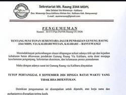 Titik Api Muncul di Jalur Pendakian, Gunung Raung via Kalibaru Ditutup