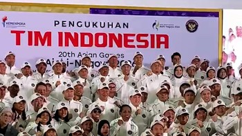 Momen Pengukuhuan Kontingen Indonesia di Asian Games 2026