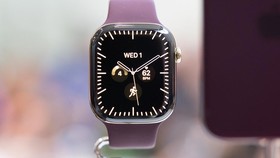 CUPERTINO, CALIFORNIA - SEPTEMBER 9: An Apple Watch Series 12 is displayed at Apple's "Surprise and Shine" event at the company's corporate headquarters, Apple Park, on September 9, 2026 in Cupertino, California. The event featured Apple product anno