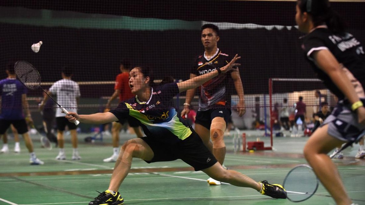 Latihan Pebulu Tangkis Indonesia Jelang Asian Games