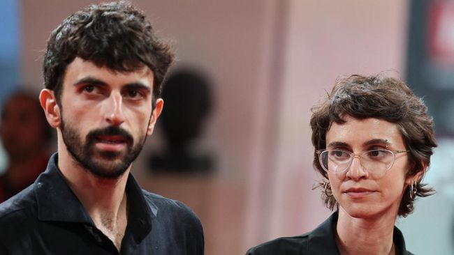Directors Yuval Abraham and Rachel Szor pose during arrivals for the screening of the documentary "Naza" in competition, at the 83rd Venice International Film Festival in Venice, Italy, September 10, 2026. REUTERS/Yara Nardi
