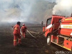 Kebakaran Bromo Tak Terkendali, Api Hanguskan Lembah Watangan-Jemplang