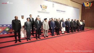 Prabowo di Barisan Depan Bareng Xi Jinping-Putin saat Sesi Foto BRICS