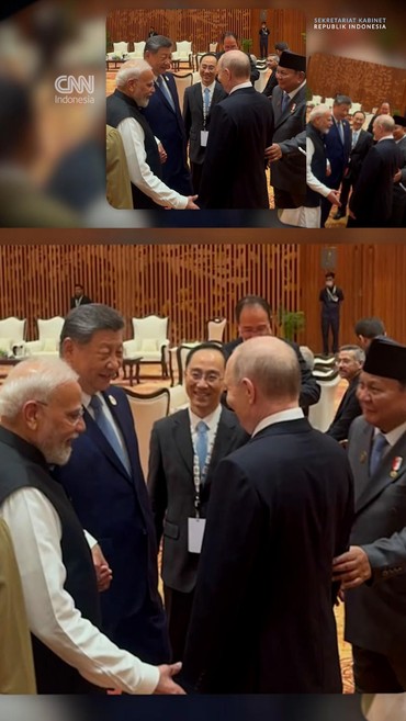 Momen Prabowo, Putin, Xi Jinping, dan Modi Ngobrol Akrab di KTT BRICS