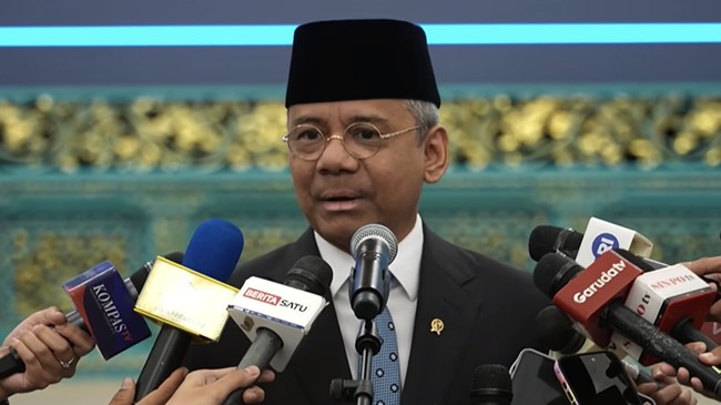 Suahasil Nazara dilantik sebagai Menteri Keuangam Masa Jabatan Periode Tahun 2024-2029, di Istana Negara, Jakarta, Senin (14/9/2026).