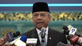 Suahasil Nazara dilantik sebagai Menteri Keuangam Masa Jabatan Periode Tahun 2024-2029, di Istana Negara, Jakarta, Senin (14/9/2026).