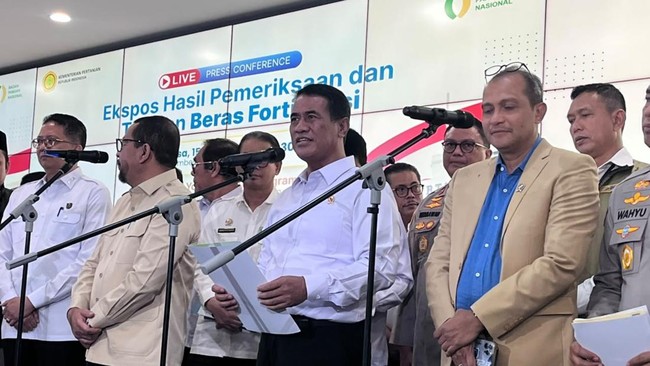 Menteri Pertanian Andi Amran Sulaiman mengungkap temuan dugaan beras fortifikasi yang tidak sesuai label dan standar. Beras tersebut ditemukan dijual dengan harga mencapai Rp57 ribu per kilogram (kg).