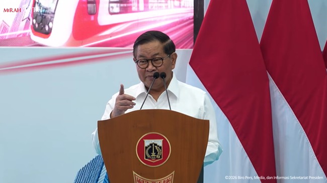 Gubernur DKI Jakarta Pramono Anung Resmikan LRT Jakarta Jalur Kelapa Gading-Manggarai.