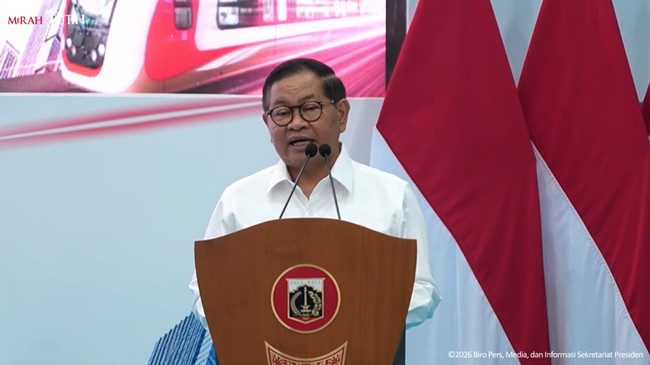 Gubernur DKI Jakarta Pramono Anung Resmikan LRT Jakarta Jalur Kelapa Gading-Manggarai.