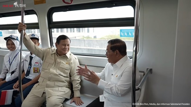 Presiden Prabowo Subianto Resmikan LRT Jakarta Jalur Kelapa Gading-Manggarai.