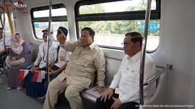 Presiden Prabowo Subianto Resmikan LRT Jakarta Jalur Kelapa Gading-Manggarai.