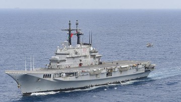 Kapal Induk Pertama RI Garibaldi Hibah dari Italia Tiba di Tj Priok