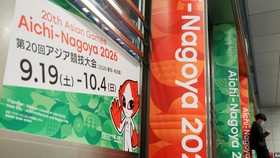 FILE PHOTO: Signages of the 20th Asian Games Aichi-Nagoya 2026 on display in Nagoya, central Japan May 21, 2026.  REUTERS/Issei Kato/File Photo