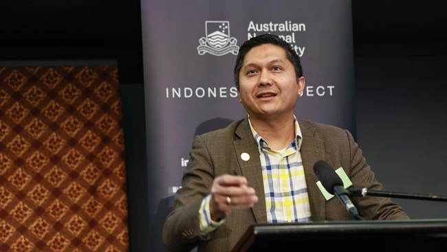 Sutan Emir Hidayat, Direktur Infrastruktur Ekosistem Syariah, Komite Nasional Ekonomi dan Keuangan Syariah (KNEKS), menjadi salah satu pembicara di ANU.