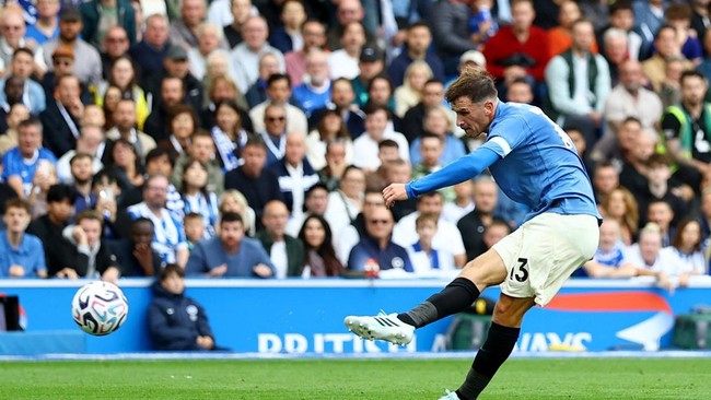 Soccer Football - Premier League - Brighton & Hove Albion v Arsenal - The American Express Community Stadium, Brighton, Britain - September 19, 2026 Brighton and Hove Albion's Pascal Gross scores their first goal, Action Images via Reuters/Peter Czib