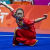 Pewushu Indonesia Eugenia Diva Widodo tampil pada final wushu nomor taolu changquan putri Asian Games Aichi-Nagoya 2026 di Aichi Prefectural Martial Arts Hall, Aichi, Jepang, Senin (21/9/2026). Eugenia Diva Widodo berhasil meraih medali perunggu deng