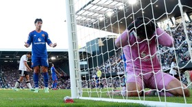 Soccer Football - Premier League - Fulham v Manchester United - Craven Cottage, London, Britain - September 20, 2026 Manchester United's Lisandro Martinez reacts after he scores Fulham's first with an own goal Action Images via Reuters/Peter Cziborra