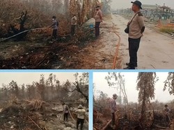 Karhutla Merembet ke Sekitar Pemakaman di Palangka Raya