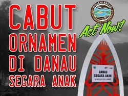 Ornamen Danau Segara Anak di Rinjani Dicopot Usai Diprotes Aktivis Lingkungan