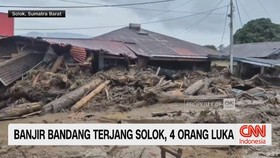 Banjir Bandang Terjang Solok, 4 Orang Luka