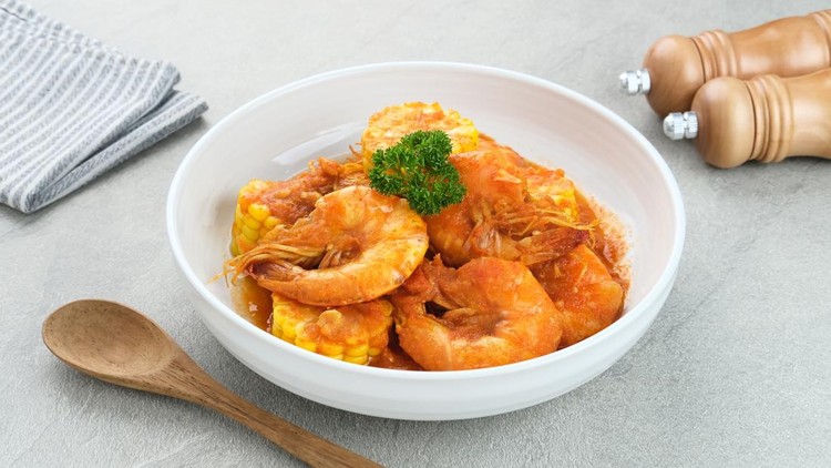 Ilustrasi udang saus padang