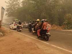 Langit Kalteng Jadi Oranye gara-gara Asap Pekat Karhutla