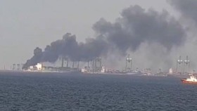 Kebakaran di kawasan Terminal NPCT1, Kalibaru, Kecamatan Cilincing, Jakarta Utara pada Senin (21/9/2026). ANTARA/HO-Dokumentasi Pribadi