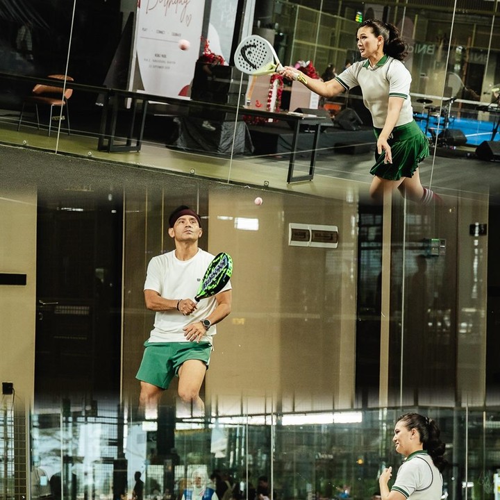 <p>Dalam unggahan tersebut, perayaan ulang tahun Duma yang berlangsung meriah itu mengusung konsep padel. Para tamu undangan pun kompak hadir mengenakan pakaian olahraga.&nbsp;(Foto: Instagram @jud1ka)</p>