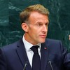 France's President Emmanuel Macron addresses the 81st United Nations General Assembly at UN headquarters in New York City, US, September 22, 2026.  REUTERS/MIKE SEGAR