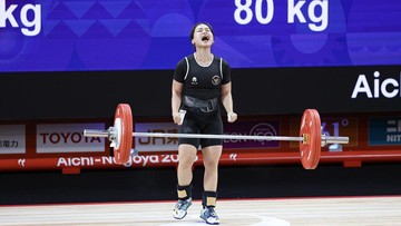 Liputan Olahraga CNN Sport : FOTO: Luluk Diana Buka Keran Medali Angkat Besi di Asian Games 2026