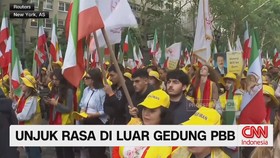 Free Iran, aksi demonstrasi Iran, New York, Markas Besar PBB, Dewan Nasional Perlawanan Iran, Masoud Pezeshkian, Sidang Umum PBB, demonstrasi Iran,