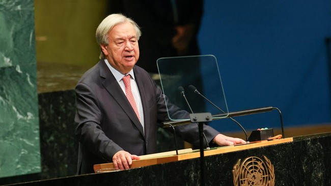 United Nations Secretary-General Antonio Guterres addresses the 81st United Nations General Assembly at UN headquarters in New York City, US, September 22, 2026.  REUTERS/Shannon Stapleton
